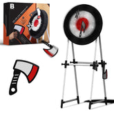 Black Series axe throwing target set with three axes